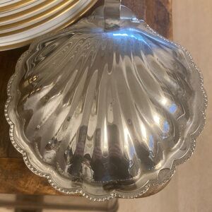 Silverplate caviar/butter dish